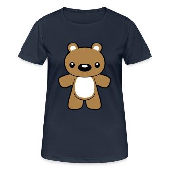 kleiner suesser teddybaer baer - Frauen T-Shirt atmungsaktiv - Dunkelnavy - Vorne - AI Model Female 172 light (172cm)