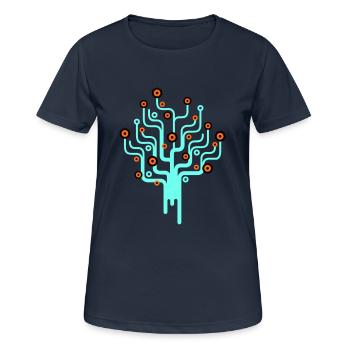 baum2_3f - T-shirt respirant Femme - bleu marine foncé - Devant - AI Model Female 172 light (172cm)