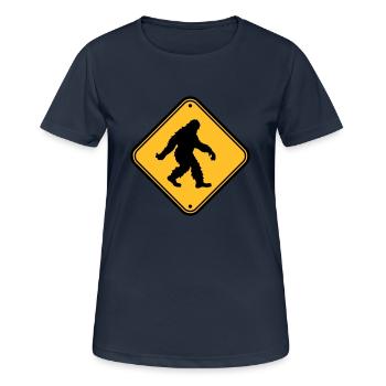 Shield note hazard caution caution zone warnun - Women's Breathable T-Shirt - dark navy - Front - AI Model Female 172 light (172cm)