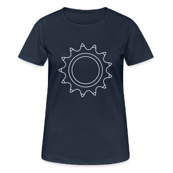 Petit pignon mécanique engrenage de la chaîne de soleil - T-shirt respirant Femme - bleu marine foncé - Devant - AI Model Female 172 light (172cm)