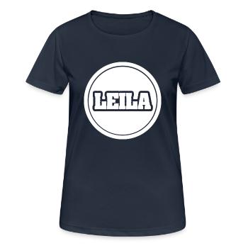 Vorname Leila - Frauen T-Shirt atmungsaktiv - Dunkelnavy - Vorne - AI Model Female 172 light (172cm)