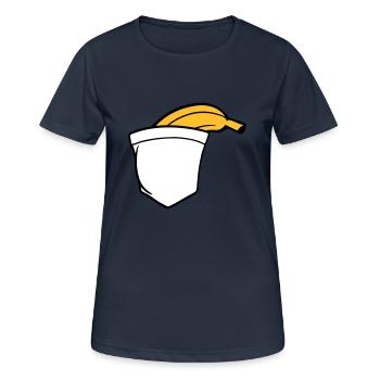 banane obst lustig gesund essen hunger lecker tasc - Frauen T-Shirt atmungsaktiv - Dunkelnavy - Vorne - AI Model Female 172 light (172cm)