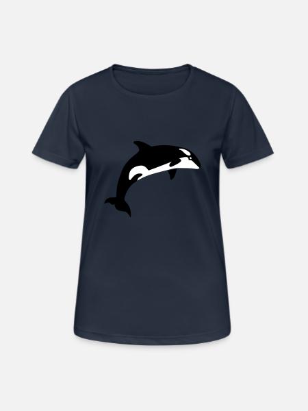 Wal - Frauen T-Shirt atmungsaktiv - Dunkelnavy