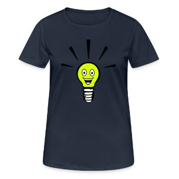 lustige Glühbirne - Idee - Frauen T-Shirt atmungsaktiv - Dunkelnavy - Vorne - AI Model Female 172 light (172cm)