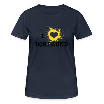 I Love Dortmund - Frauen T-Shirt atmungsaktiv - Dunkelnavy - Vorne - AI Model Female 172 light (172cm)
