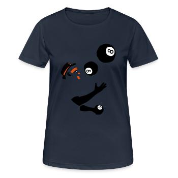 Jongleur Ball Billard 8 - Frauen T-Shirt atmungsaktiv - Dunkelnavy - Vorne - AI Model Female 172 light (172cm)