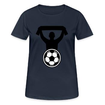 Football Fan - T-shirt respirant Femme - bleu marine foncé - Devant - AI Model Female 172 light (172cm)