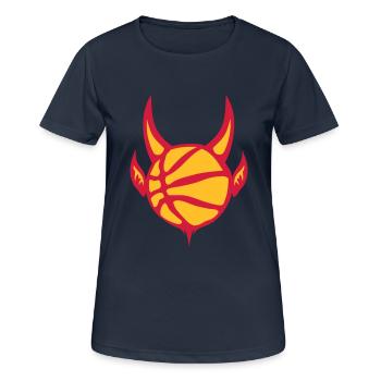 basketball ball basketball devil devil - Women's Breathable T-Shirt - dark navy - Front - AI Model Female 172 light (172cm)