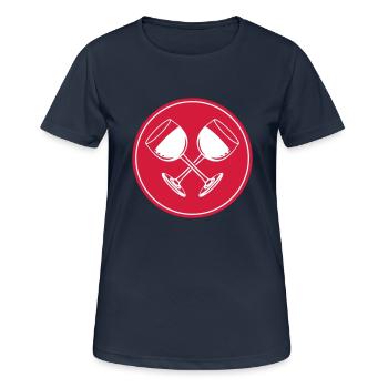 Vin Vin Vin Rouge Verre Icône - T-shirt respirant Femme - bleu marine foncé - Devant - AI Model Female 172 light (172cm)