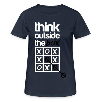 Think outside the box - T-shirt respirant Femme - bleu marine foncé - Devant - AI Model Female 172 light (172cm)