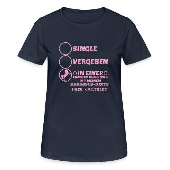 Beziehung Rheinisch Deutsches Kaltblut - Frauen T-Shirt atmungsaktiv - Dunkelnavy - Vorne - AI Model Female 172 light (172cm)