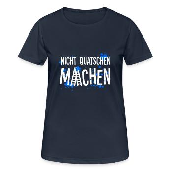 Nicht quatschen – Machen - Frauen T-Shirt atmungsaktiv - Dunkelnavy - Vorne - AI Model Female 172 light (172cm)