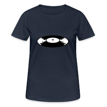 Schallplatte - Frauen T-Shirt atmungsaktiv - Dunkelnavy - Vorne - AI Model Female 172 light (172cm)