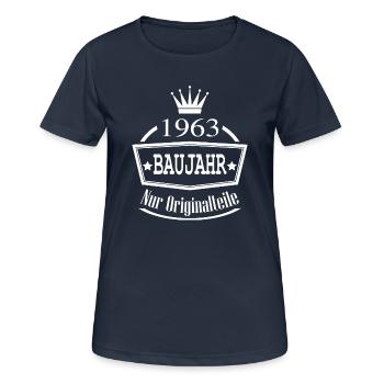 1963 Baujahr - Frauen T-Shirt atmungsaktiv - Dunkelnavy - Vorne - AI Model Female 172 light (172cm)