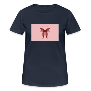 Pink Butterfly for Boys with Style - Women's Breathable T-Shirt - dark navy - Front - AI Model Female 172 light (172cm)