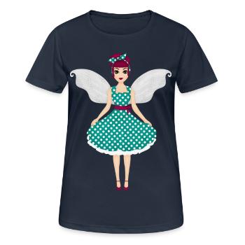 Rockabilly Fee - Frauen T-Shirt atmungsaktiv - Dunkelnavy - Vorne - AI Model Female 172 light (172cm)