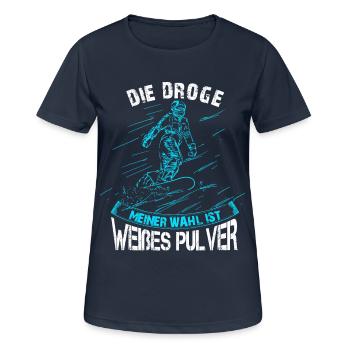 Droge snowboarden - Frauen T-Shirt atmungsaktiv - Dunkelnavy - Vorne - AI Model Female 172 light (172cm)