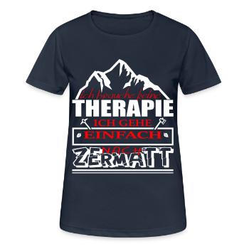 Zermatt - Frauen T-Shirt atmungsaktiv - Dunkelnavy - Vorne - AI Model Female 172 light (172cm)
