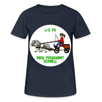 Pferdammt schnell - Frauen T-Shirt atmungsaktiv - Dunkelnavy - Vorne - AI Model Female 172 light (172cm)