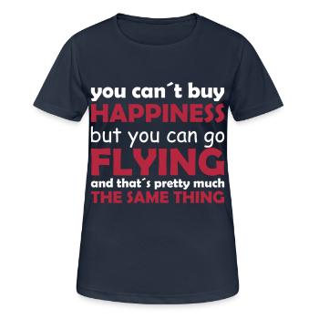 happiness flying - Frauen T-Shirt atmungsaktiv - Dunkelnavy - Vorne - AI Model Female 172 light (172cm)