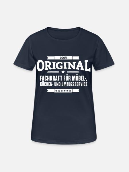 100% Möbel Küchen Umzug - Frauen T-Shirt atmungsaktiv - Dunkelnavy
