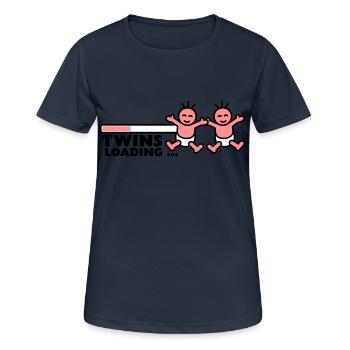 Twins Loading - T-shirt respirant Femme - bleu marine foncé - Devant - AI Model Female 172 light (172cm)