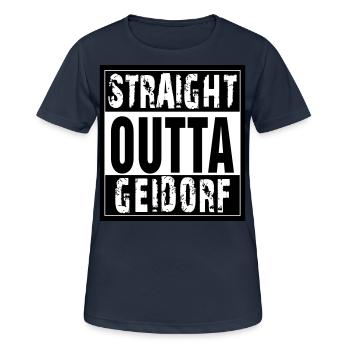 Straight outta Geidorf - Frauen T-Shirt atmungsaktiv - Dunkelnavy - Vorne - AI Model Female 172 light (172cm)
