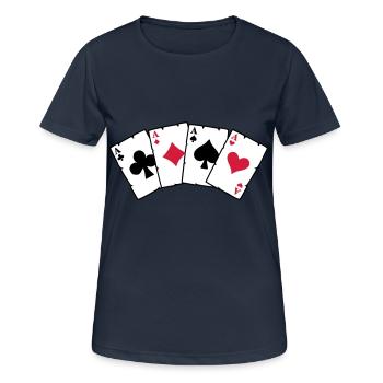 cards_3c2 - T-shirt respirant Femme - bleu marine foncé - Devant - AI Model Female 172 light (172cm)