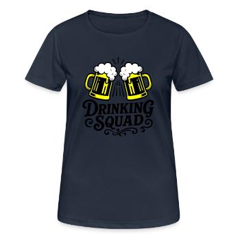 Boire de la bière Squad - T-shirt respirant Femme - bleu marine foncé - Devant - AI Model Female 172 light (172cm)