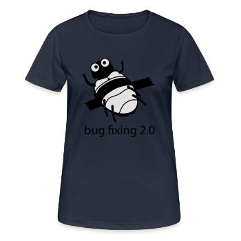 bug fixing 2.0 - Frauen T-Shirt atmungsaktiv - Dunkelnavy - Vorne - AI Model Female 172 light (172cm)