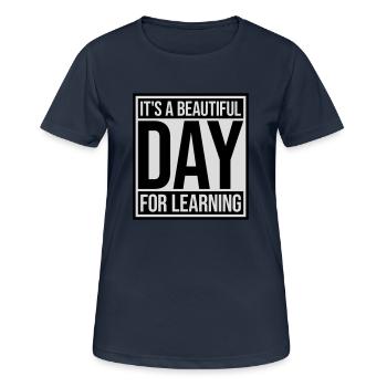 beautiful day for learning - Women's Breathable T-Shirt - dark navy - Front - AI Model Female 172 light (172cm)