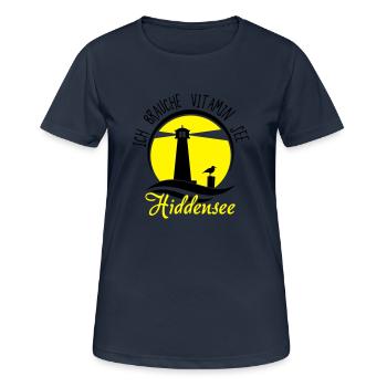 Vitamin See Hiddensee - Frauen T-Shirt atmungsaktiv - Dunkelnavy - Vorne - AI Model Female 172 light (172cm)