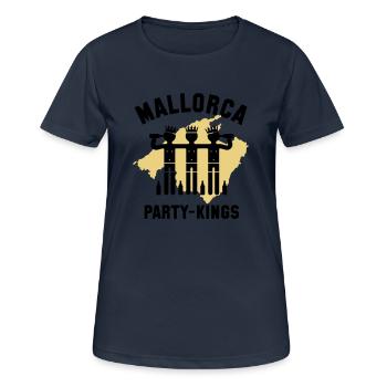 Mallorca Party-Kings (Partyurlaub / 2C) - Frauen T-Shirt atmungsaktiv - Dunkelnavy - Vorne - AI Model Female 172 light (172cm)