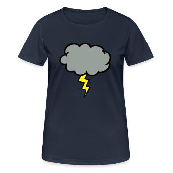 nuage d'orage éclair coup de foudre - T-shirt respirant Femme - bleu marine foncé - Devant - AI Model Female 172 light (172cm)