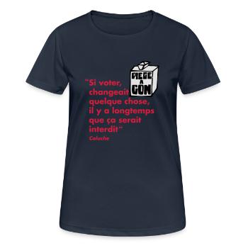 Citation - T-shirt respirant Femme - bleu marine foncé - Devant - AI Model Female 172 light (172cm)