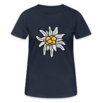 Edelweiss - Frauen T-Shirt atmungsaktiv - Dunkelnavy - Vorne - AI Model Female 172 light (172cm)