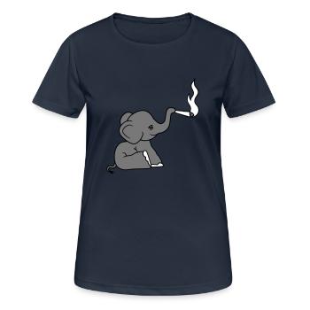 elephant stoned kiffen joint stoned weed cannabis - Women's Breathable T-Shirt - dark navy - Front - AI Model Female 172 light (172cm)