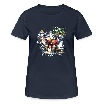 Vacances d’été papillon - T-shirt respirant Femme - bleu marine foncé - Devant - AI Model Female 172 light (172cm)