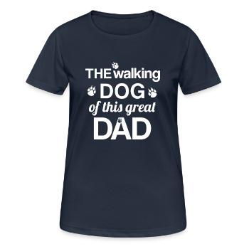 WALKING Dog walking dad master walk - Women's Breathable T-Shirt - dark navy - Front - AI Model Female 172 light (172cm)