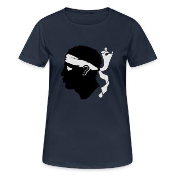 Korsika - Frauen T-Shirt atmungsaktiv - Dunkelnavy - Vorne - AI Model Female 172 light (172cm)