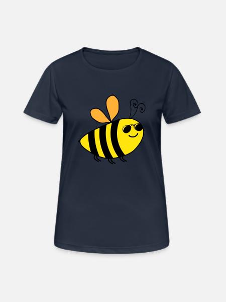 bee - Frauen T-Shirt atmungsaktiv - Dunkelnavy