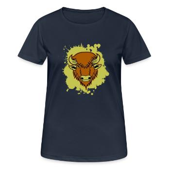 Buffle 01 - T-shirt respirant Femme - bleu marine foncé - Devant - AI Model Female 172 light (172cm)