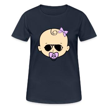 Lunettes de soleil pour bébé fille - T-shirt respirant Femme - bleu marine foncé - Devant - AI Model Female 172 light (172cm)