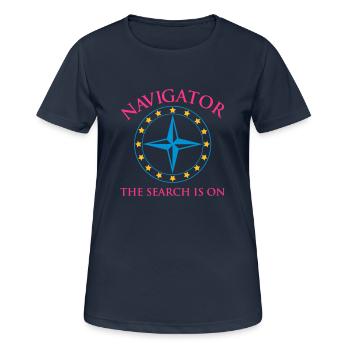 Navigateur - T-shirt respirant Femme - bleu marine foncé - Devant - AI Model Female 172 light (172cm)
