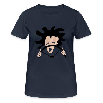 Fahrer - Frauen T-Shirt atmungsaktiv - Dunkelnavy - Vorne - AI Model Female 172 light (172cm)