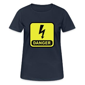 Danger foudre - T-shirt respirant Femme - bleu marine foncé - Devant - AI Model Female 172 light (172cm)