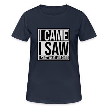Je suis venu voir oublier - T-shirt respirant Femme - bleu marine foncé - Devant - AI Model Female 172 light (172cm)