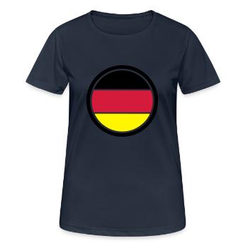 Deutschland Emblem - Frauen T-Shirt atmungsaktiv - Dunkelnavy - Vorne - AI Model Female 172 light (172cm)