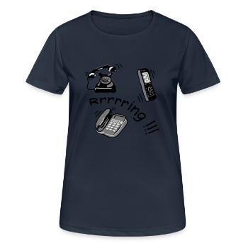 telephone - Women's Breathable T-Shirt - dark navy - Front - AI Model Female 172 light (172cm)