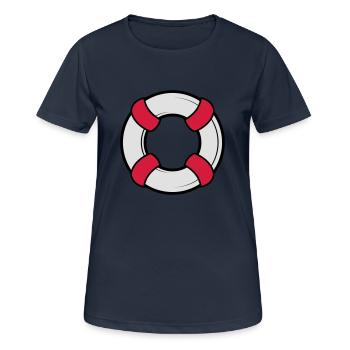 Rettungsring - Frauen T-Shirt atmungsaktiv - Dunkelnavy - Vorne - AI Model Female 172 light (172cm)